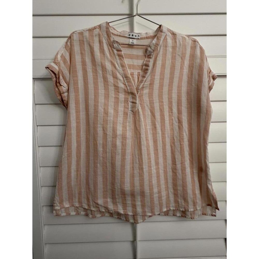Dash striped 100% cotton lightweight top size Medium